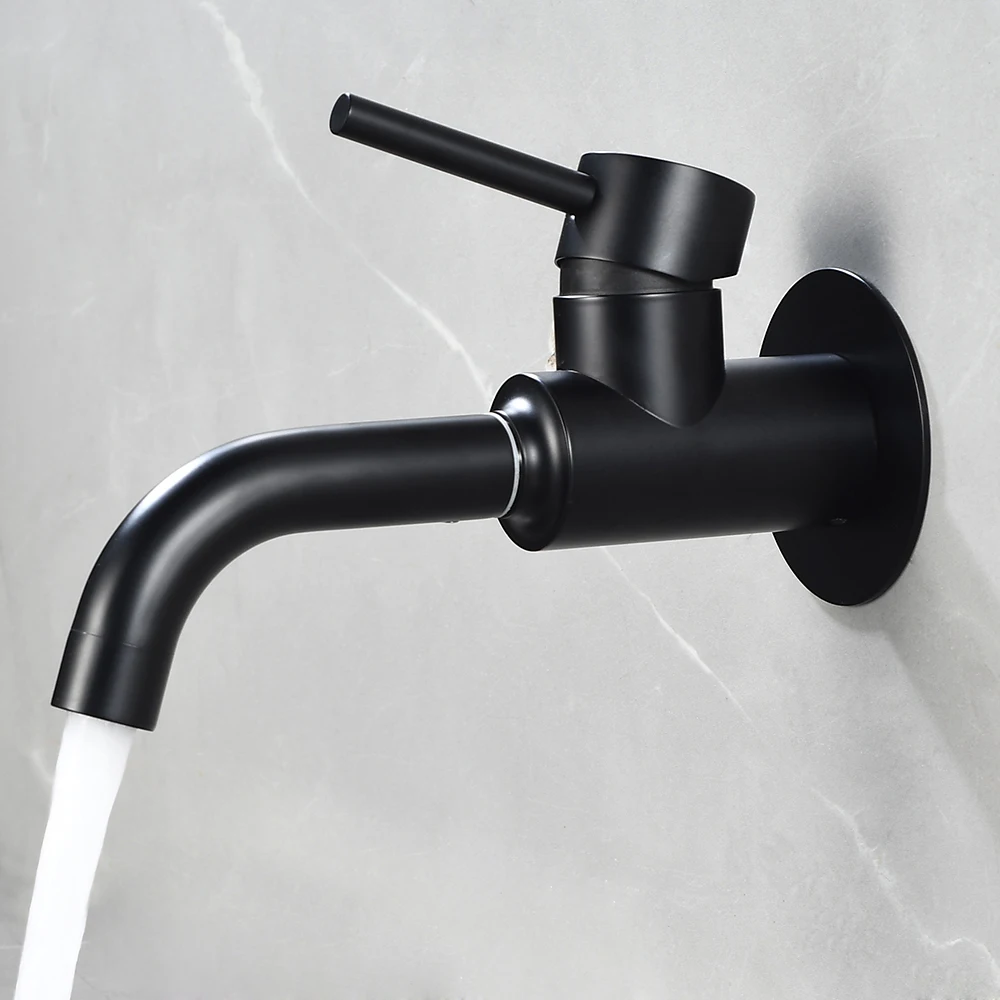 Basin Mixer Cartridge - ก๊อกน้ำอ่างล้างหน้าในห้องน้ำ ก๊อกผสมน้ำร้อนน้ำเย็น ติดผนัง แบบก้านโยกเดี่ยว พร้อมวาล์วเซรามิก