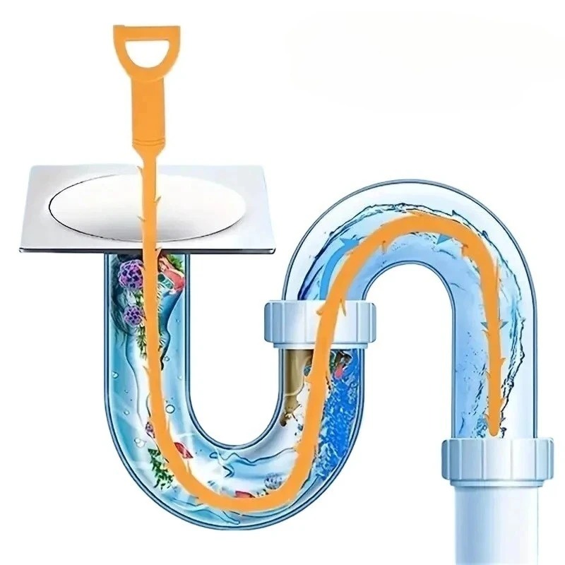 Drain Snake Flexible - 1/10 ชิ้น อุปกรณ์ทำความสะอาดท่อระบายน้ำ เครื่องมือขจัดสิ่งอุดตันในท่อแบบยืดหยุ่น สำหรับอ่างล้างหน้า ฝักบัว