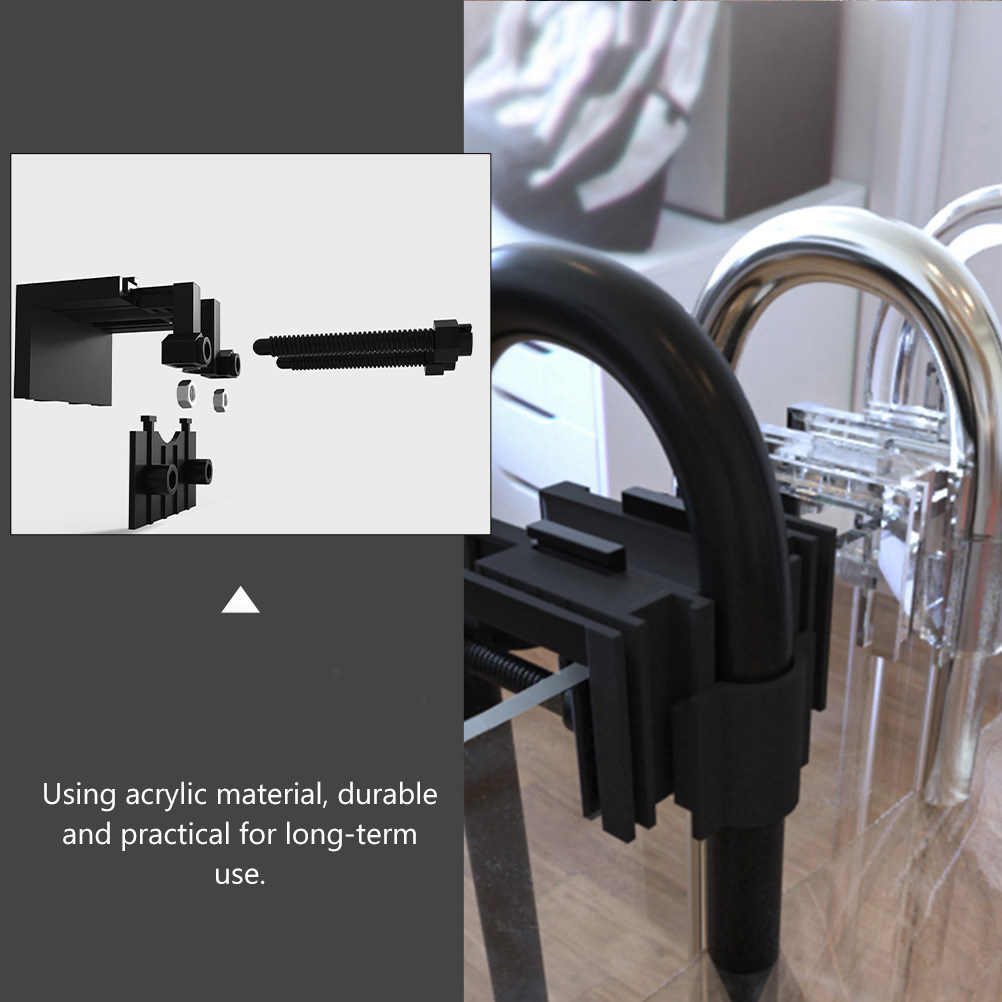 Plastic Pipe Clip - ที่หนีบอะคริลิก 2 ชิ้น สำหรับยึดท่อน้ำ คลิปยึดท่อสำหรับตัวกรองตู้ปลา ที่ยึดทางเข้า-ทางออกของตู้ปลา