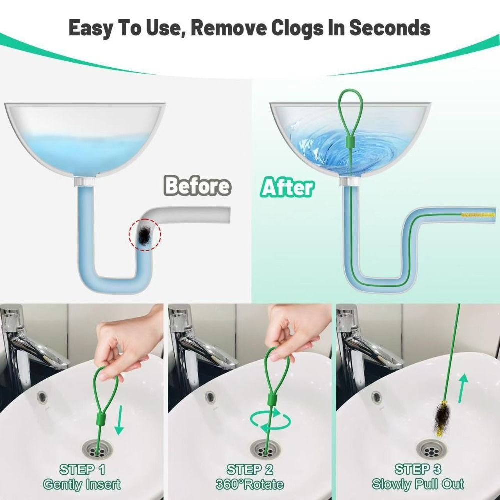 5 ชิ้น ที่ดึงเส้นผมอุดตันในท่อ - Drain Snake Flexible บทวิจารณ์และราคา